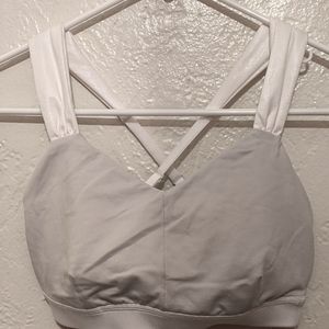 Joy Lab grey and iridescent white sports bra